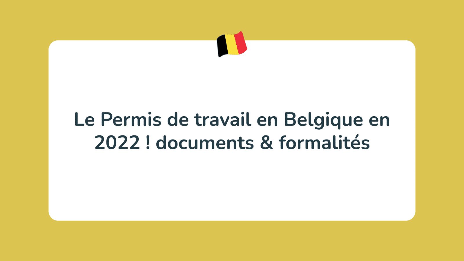 Le Permis de travail en Belgique en 2022 ! documents & formalités